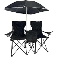 レア❗折りたたみ　チェア＆パラソル　アウトドア　ダブルチェア　スポーツ観戦 レア❗折りたたみ チェア＆パラソル アウトドア ダブルチェア